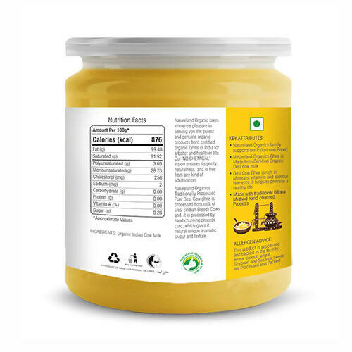 Nature Land Organics Premium Cow Desi Ghee | Cultured Pure Desi Ghee | Healthy & Organic Cow Ghee Nature Land Organics