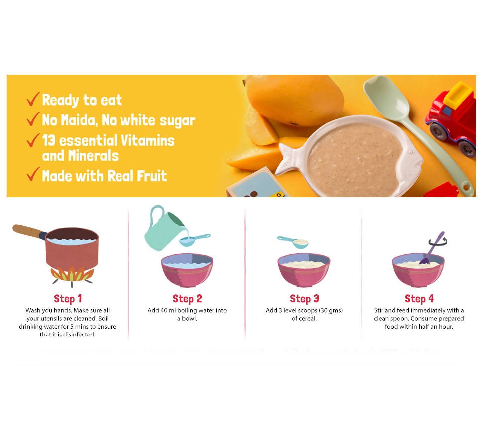 Slurrp Farm Mango, Ragi & Rice With Milk Cereal for Little Ones Slurrp Farm