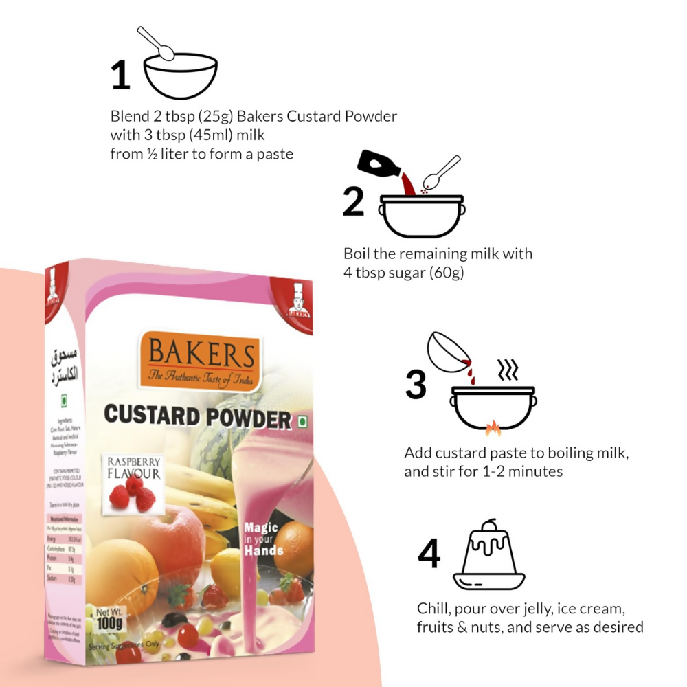 BAKERS Raspberry Flavored Custard Powder BAKERS