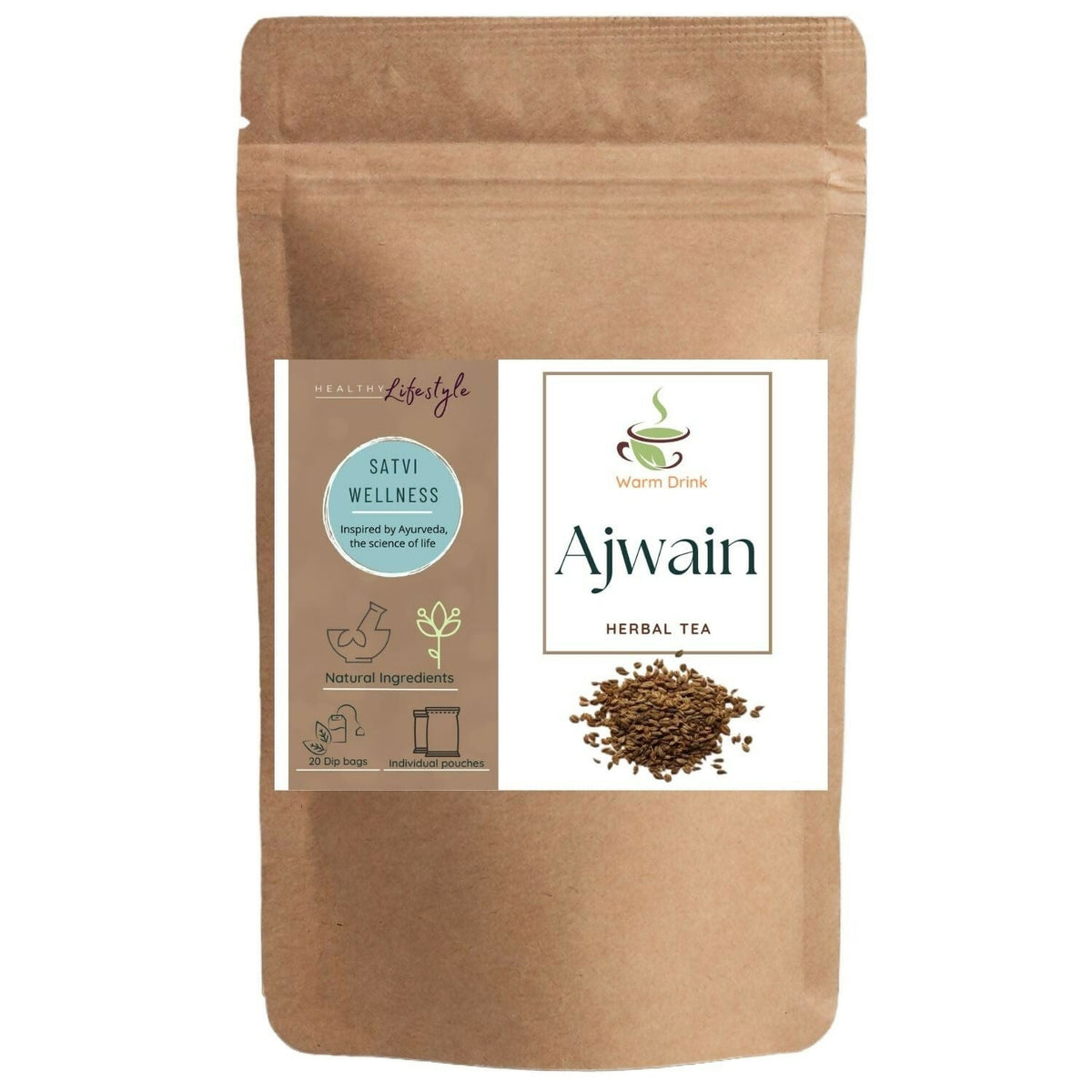 Satvi Wellness Ajwain Tea | Carom Seed Tea Bags | Herbal Tea Satvi Wellness