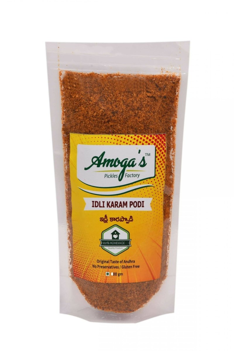 Amoga's Pickles Factory Idli | Dosa Karam Podi Andhra Style Amoga's Pickles Factory