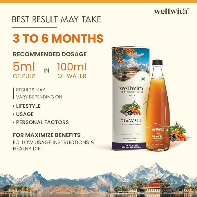 Wellwith DiaboWin (Diawell) Karela & Jamun Juice with Seabuckthorn Wellwith