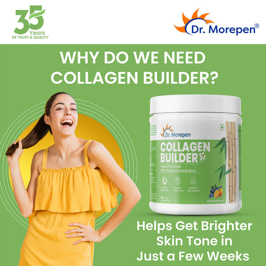 Dr. Morepen Natural Collagen Builder - Orange Berry Flavour Dr. Morepen
