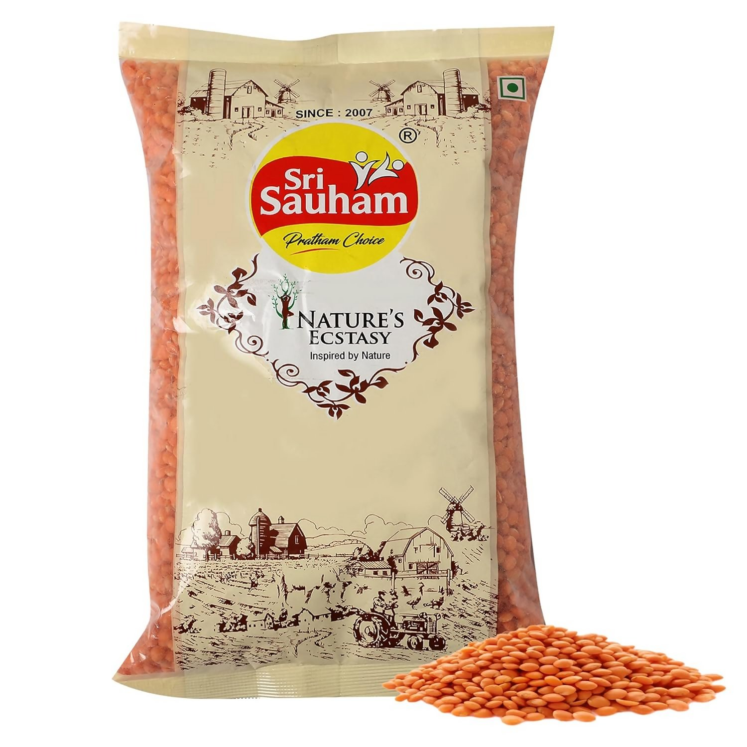 Sri Sauham Premium Lal Malka Dal Fresh Sabut Masoor Dal Sri Sauham