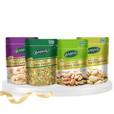 Happilo Premium Super Value Combo (Californian Almonds, Whole Cashews, Pistachios, Seedless Green Raisins) - Safuron