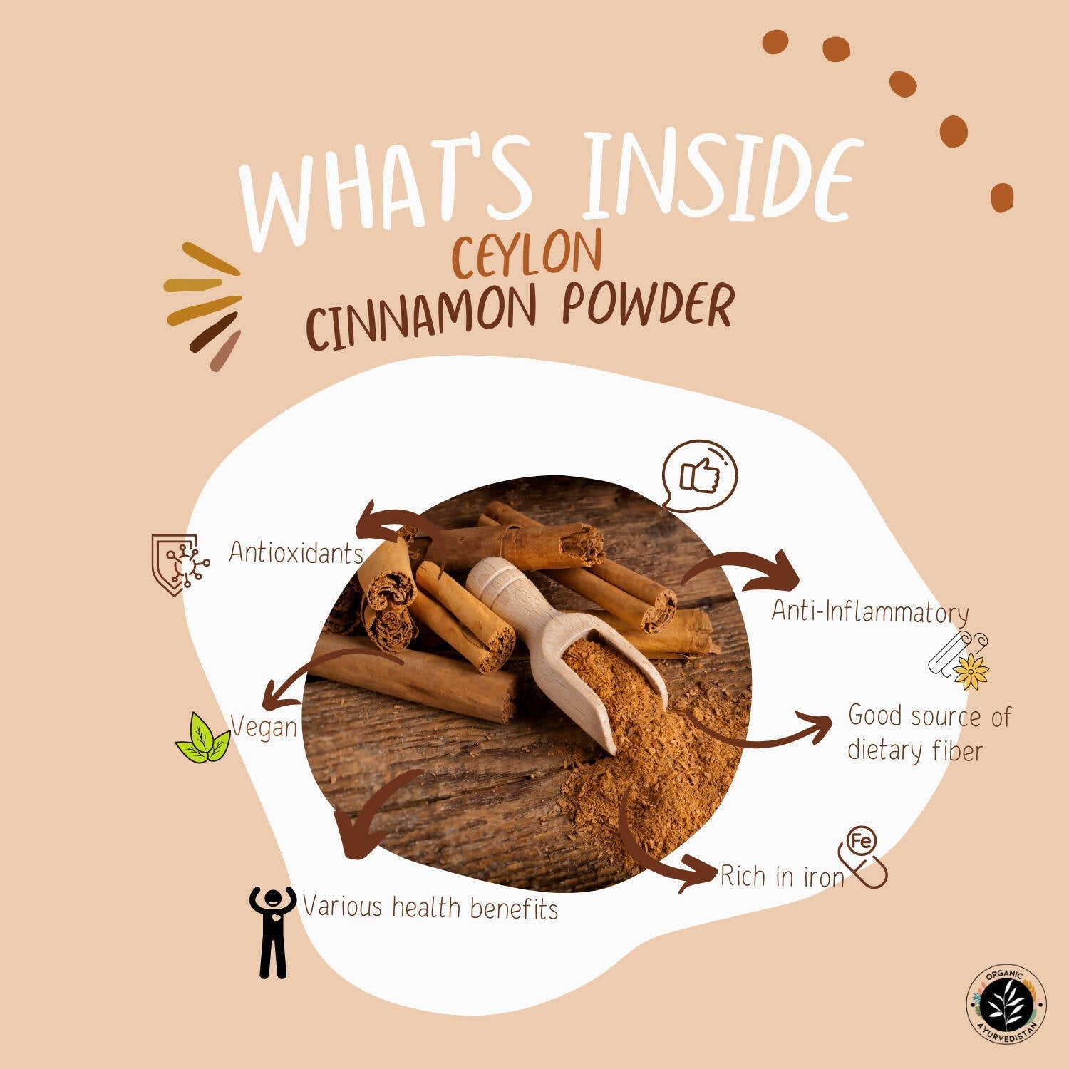 Organic Ayurvedistan Ceylon Cinnamon Powder Organic Ayurvedistan