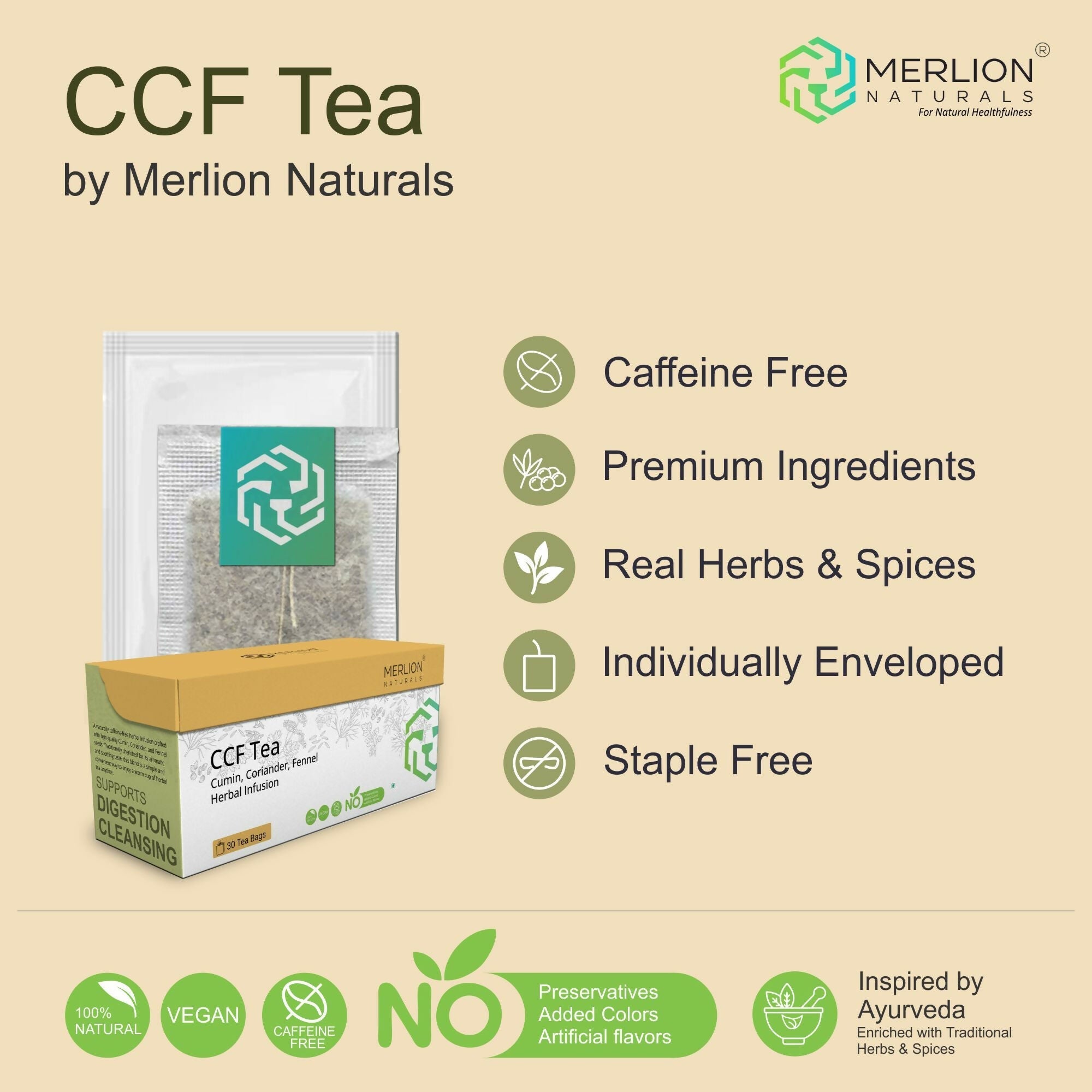 Merlion Naturals CCF Tea (Cumin, Coriander and Fennel Tea Bag) Merlion Naturals