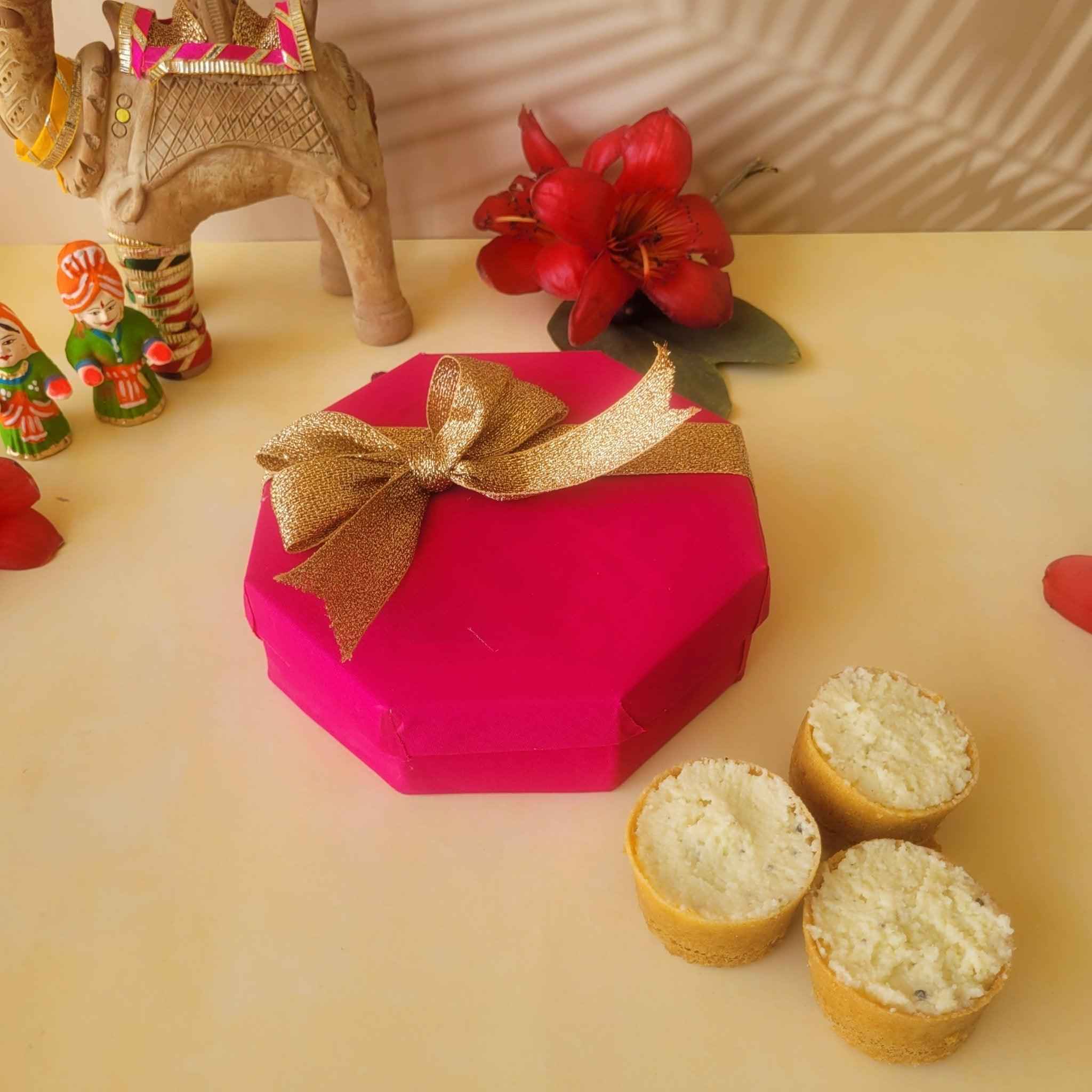 SweeDesi Meetha Ghewar - 1 Pc Hamper Pink SweeDesi