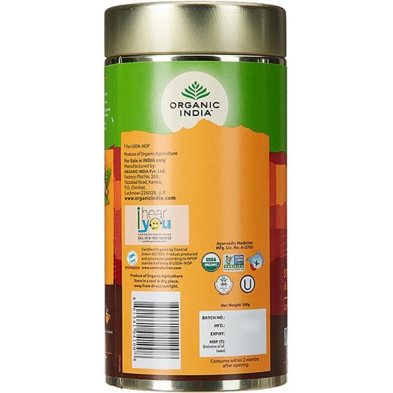 Organic India Tulsi Ginger Tea Tin Organic India