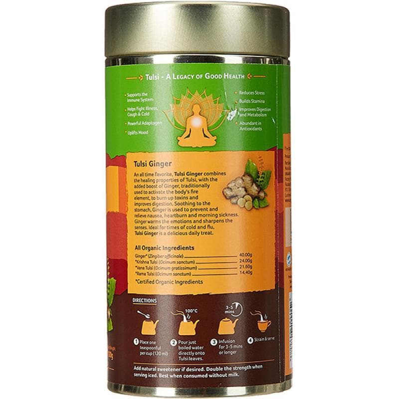 Organic India Tulsi Ginger Tea Tin Organic India
