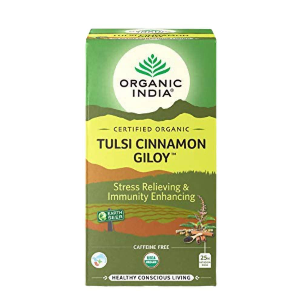 Organic India Tulsi Cinnamon Giloy Tea Bags Organic India