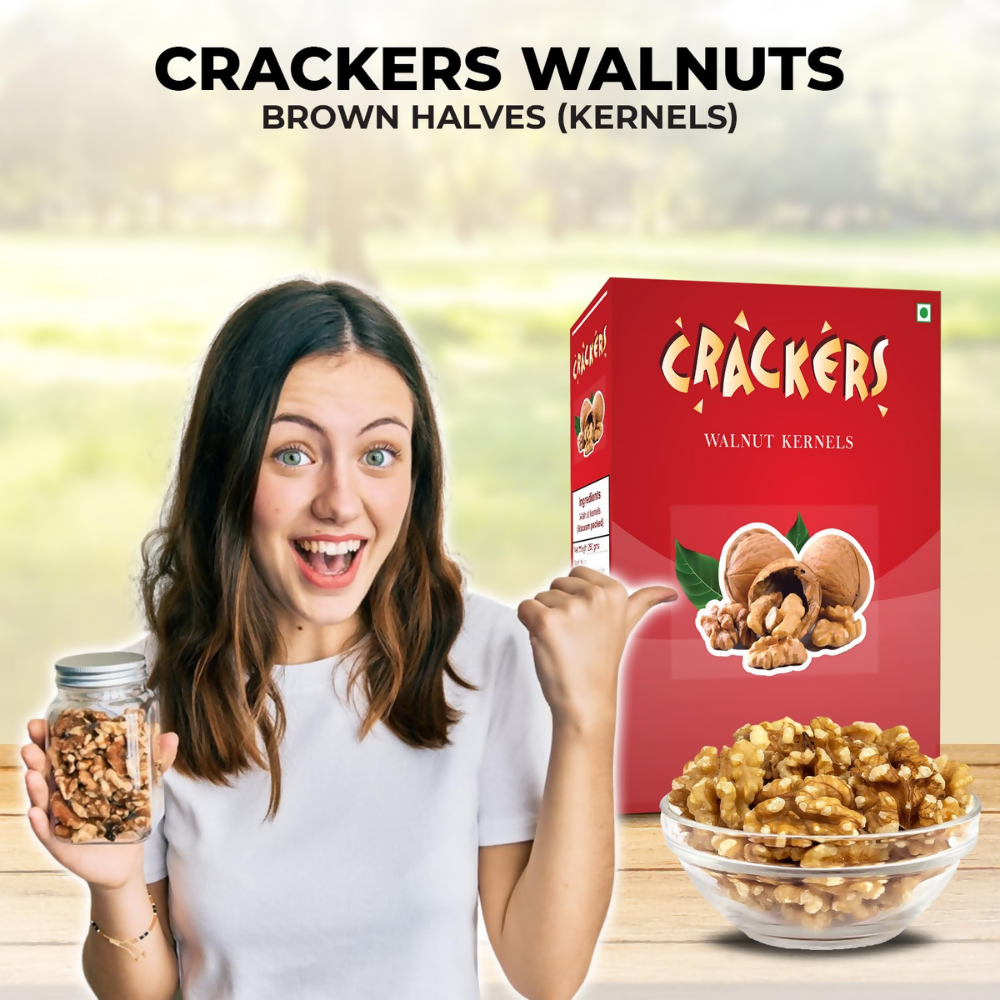 Go Crackers Kashmiri Brown Halves Dried Walnuts Kernels Without Shell Go