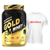 Big Muscles Nutrition Premium Gold Whey & TShirt-L Combo - Dista