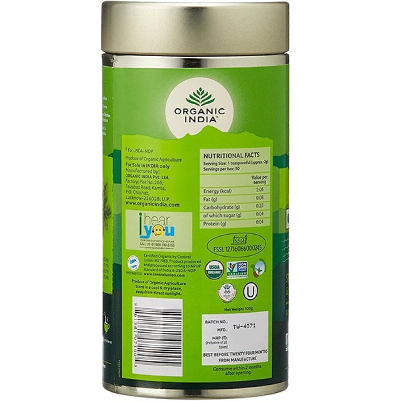 Organic India Tulsi Green Tea Classic Tin Organic India