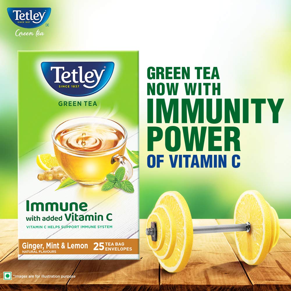 Tetley Green Tea Ginger, Mint and Lemon Tea Bags Tetley