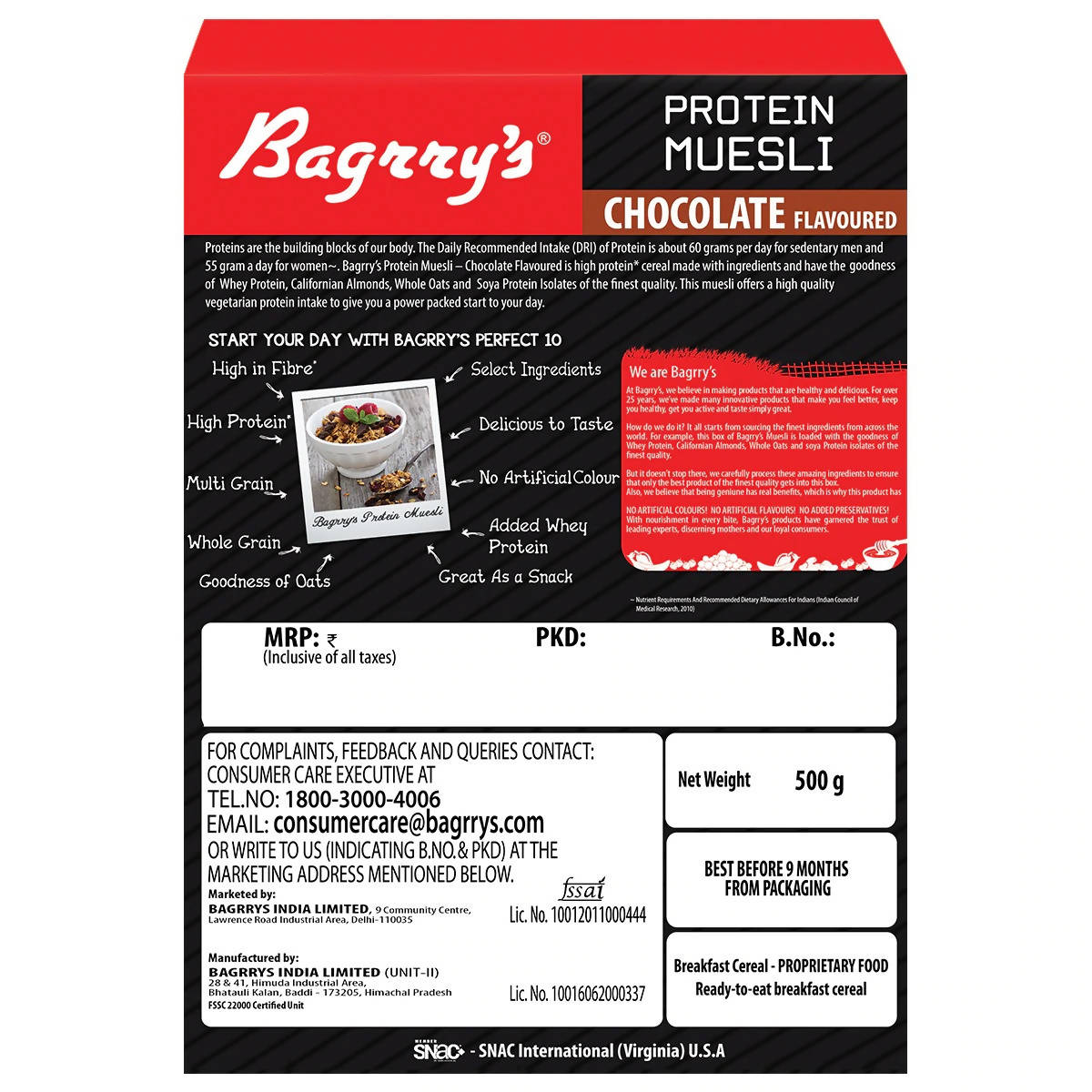 Bagrry's Protein Muesli - Chocolate Bagrry's
