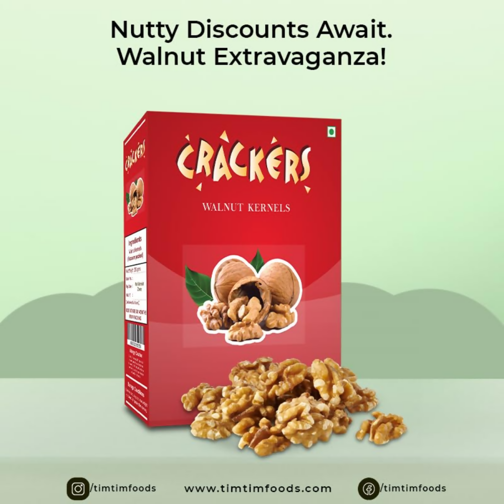 Go Crackers Kashmiri Brown Halves Dried Walnuts Kernels Without Shell Go
