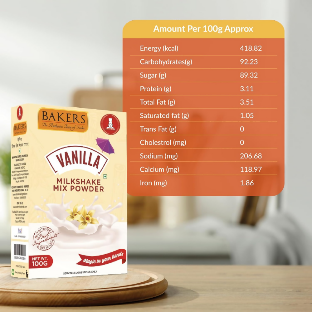 BAKERS Milk Shake Mix Powder - Vanilla Flavor BAKERS