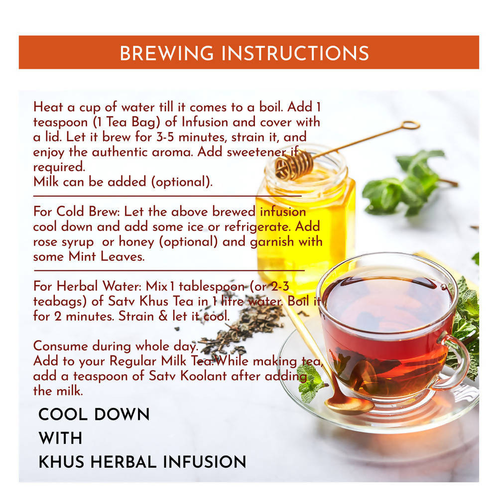 Satv Koolant Khus Herbal Infusion Tea Bags Satv Source of Goodness