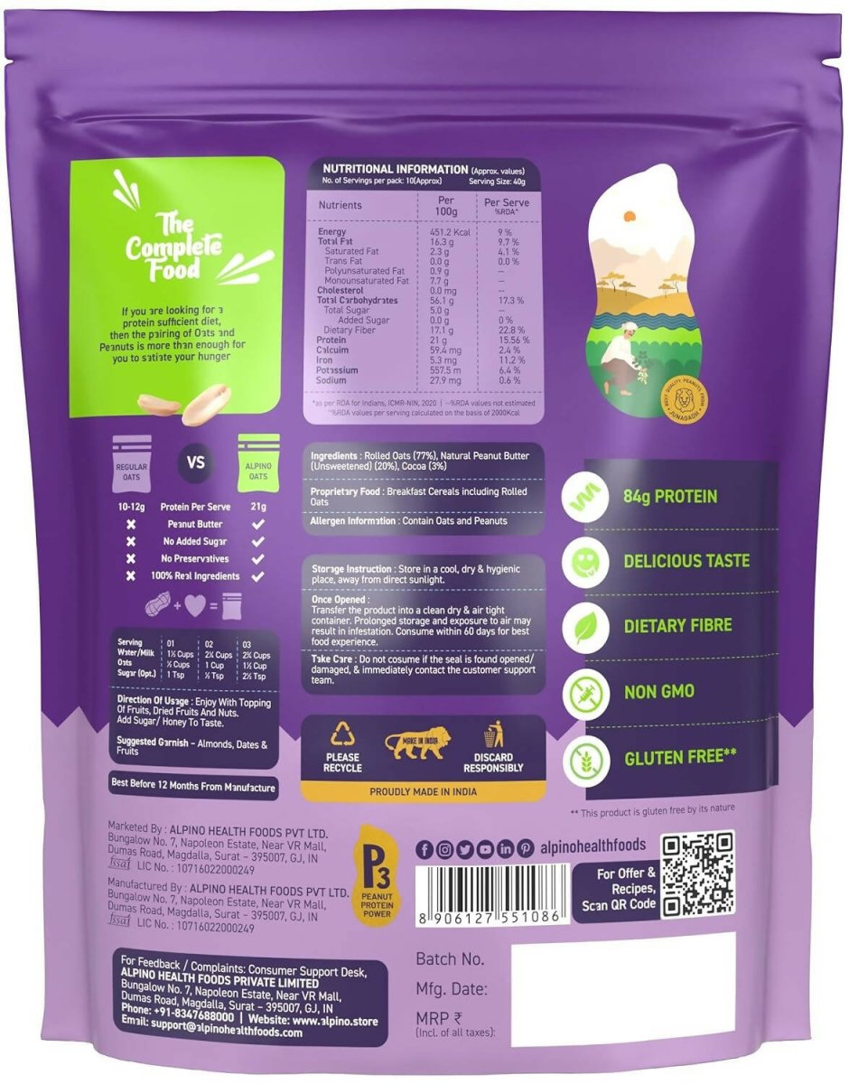 Alpino High Protein Super Rolled Oats Chocolate Alpino