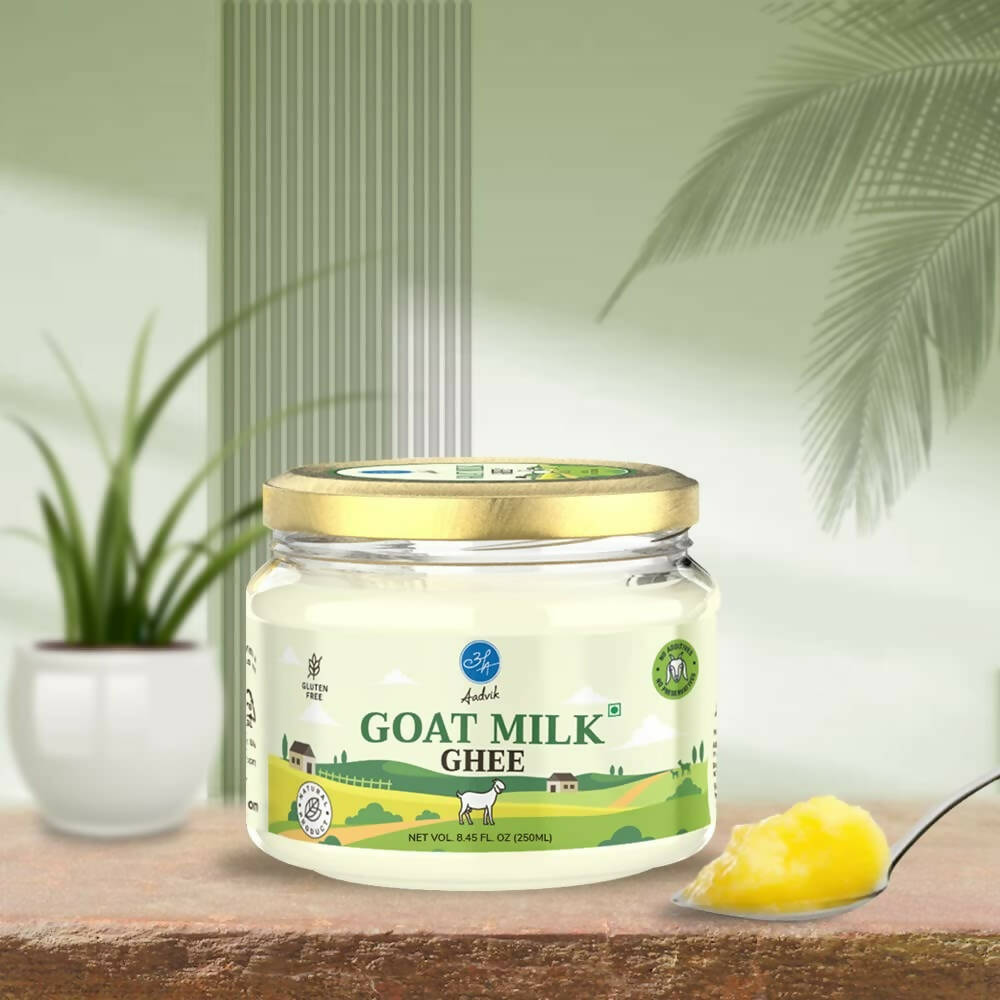 Aadvik A2 Goat Milk Ghee with Ayurvedic Benefits | 100% Pure & Natural Goat Milk Ghee | From Grass Fed Goat A2 Milk Aadvik