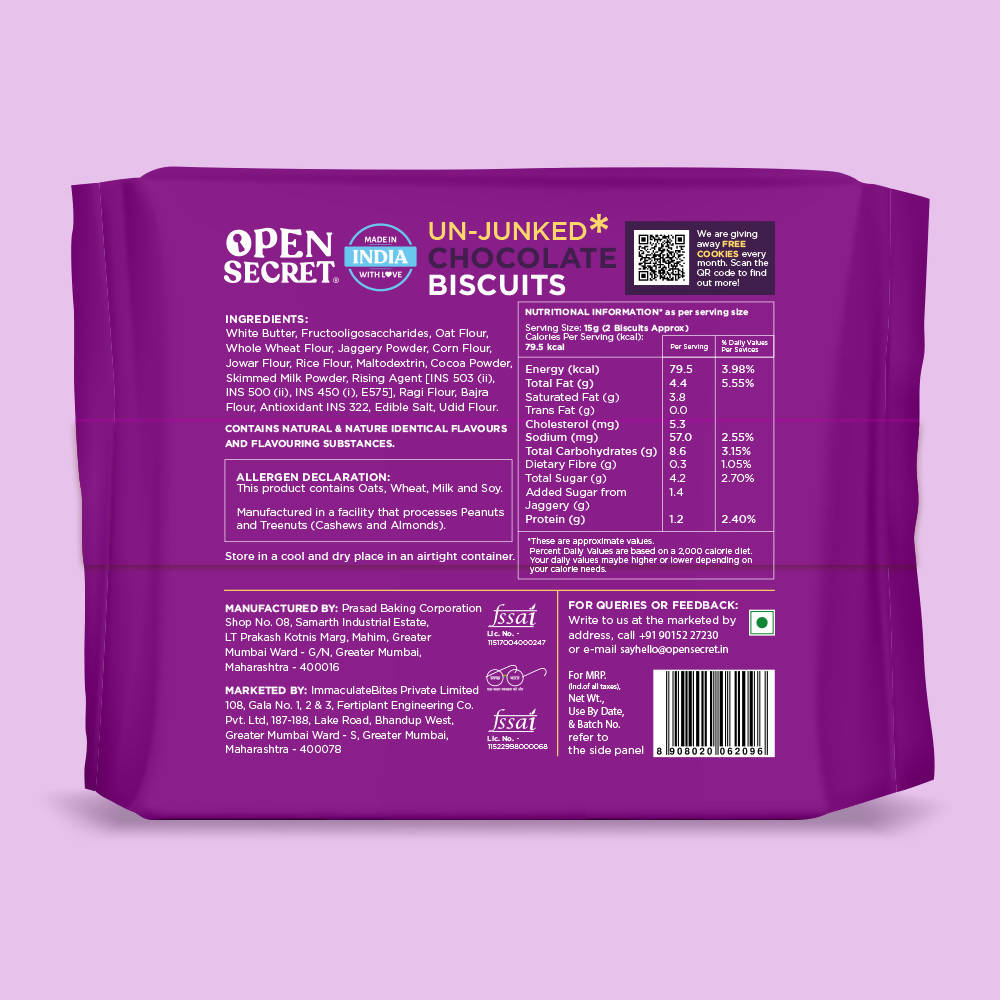 Open Secret Un-Junked Chocolate Biscuits Genie India
