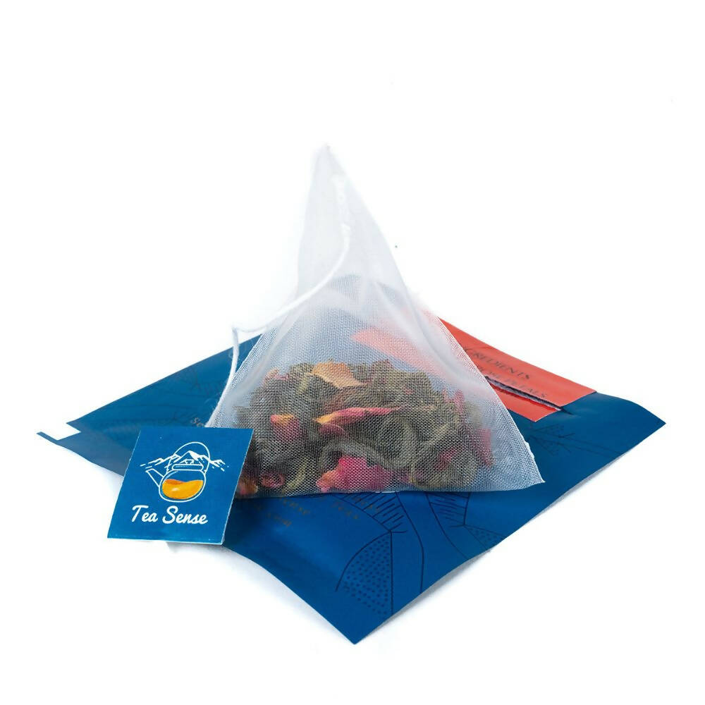 Tea Sense Bed Of Roses Green Tea Bags Box Tea Sense