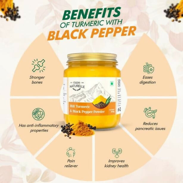 Farm Naturelle Mountain Turmeric Powder High Curcumin with Black Pepper Farm Naturelle