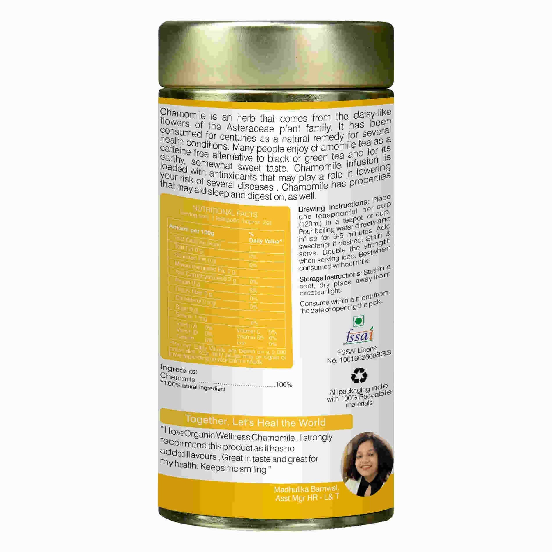 Organic Wellness Blossom Chamomile Tea Organic Wellness