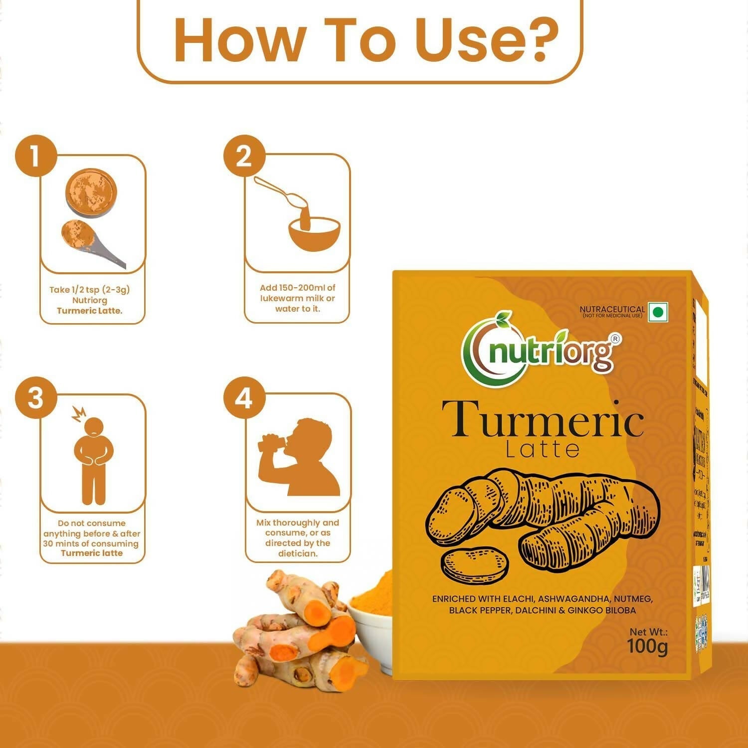 Nutriorg Certified Organic Turmeric Latte Nutriorg