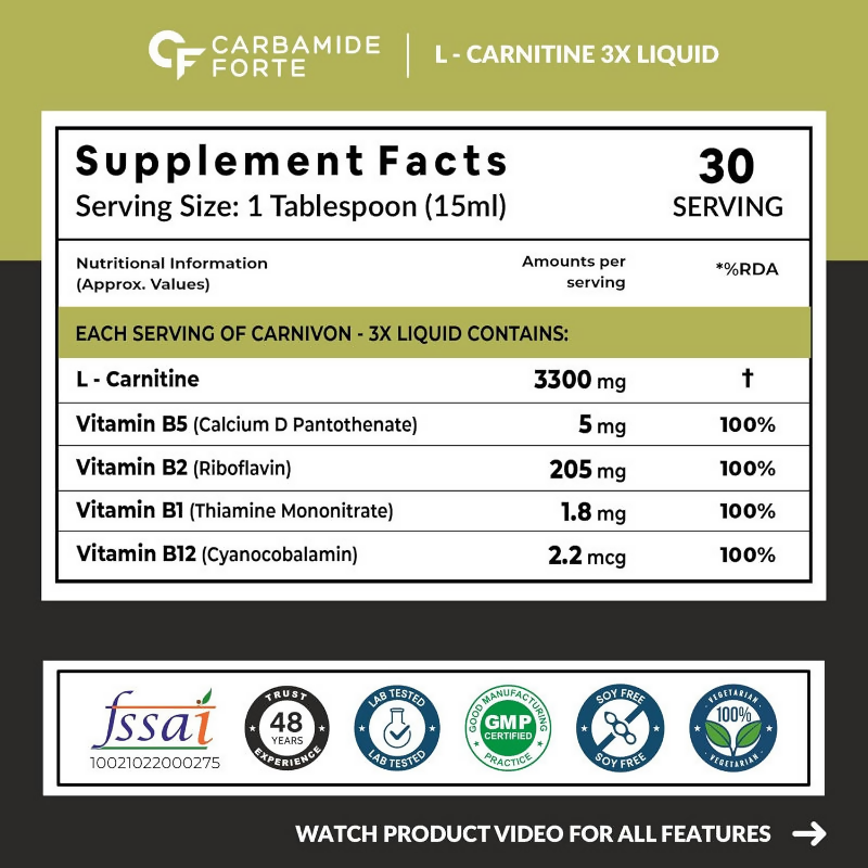 Carbamide Forte L-Carnitine 3300mg Liquid - Green Apple Carbamide Forte
