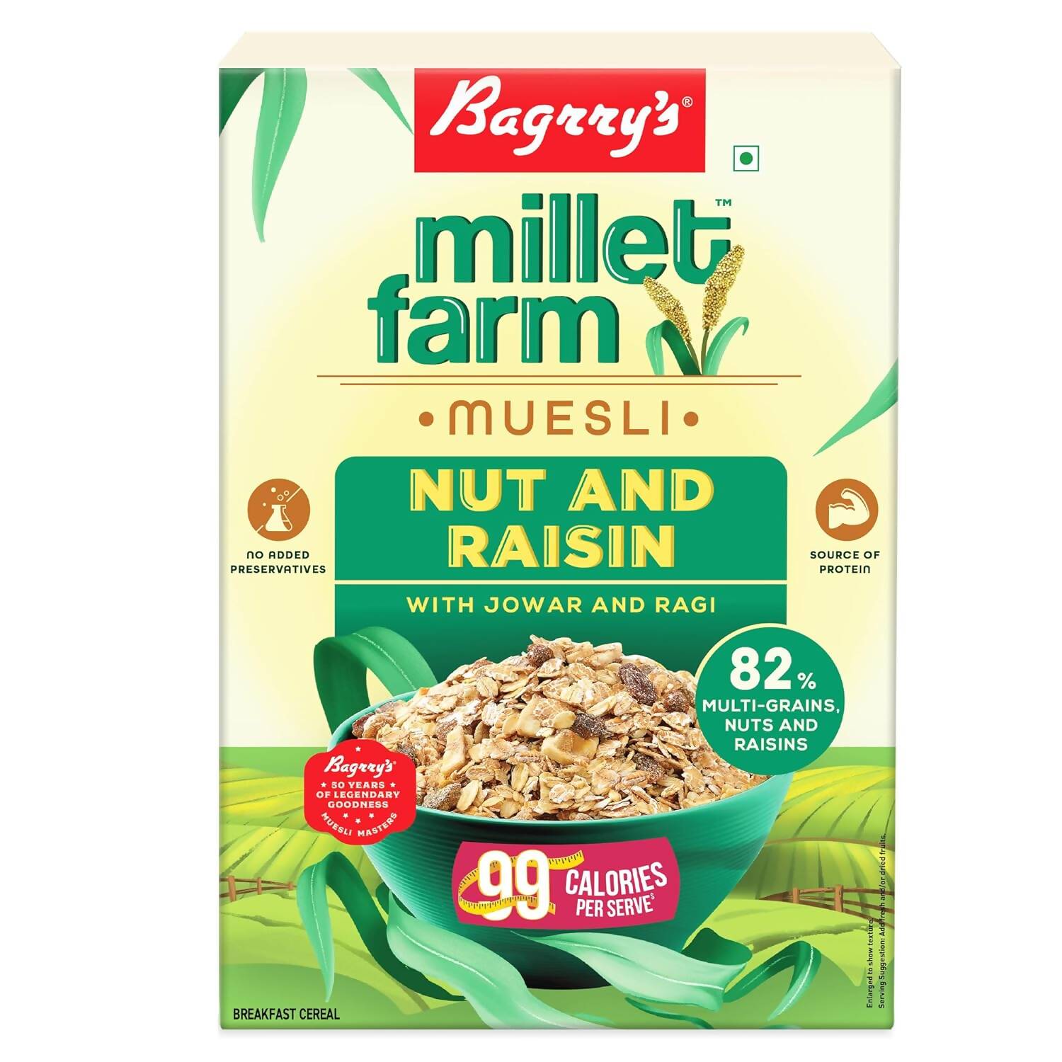 Bagrry's Millet Farm Nut & Raisin Muesli with Jowar and Ragi Bagrry's