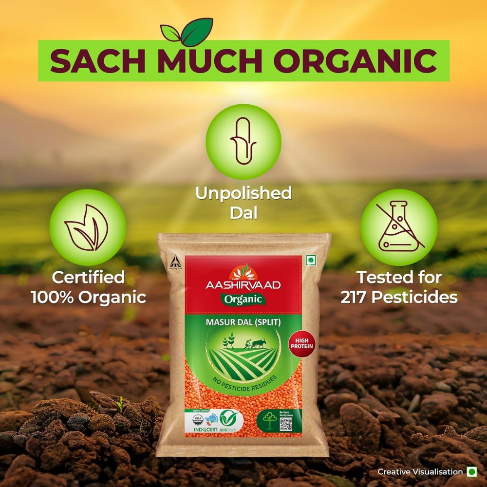 Aashirvaad Organic Masur Dal Aashirvaad