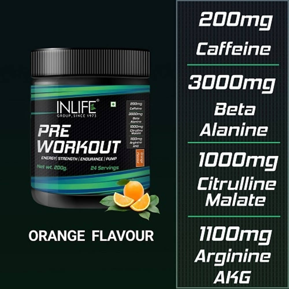 Inlife Pre-Workout Powder Orange Flavour Inlife
