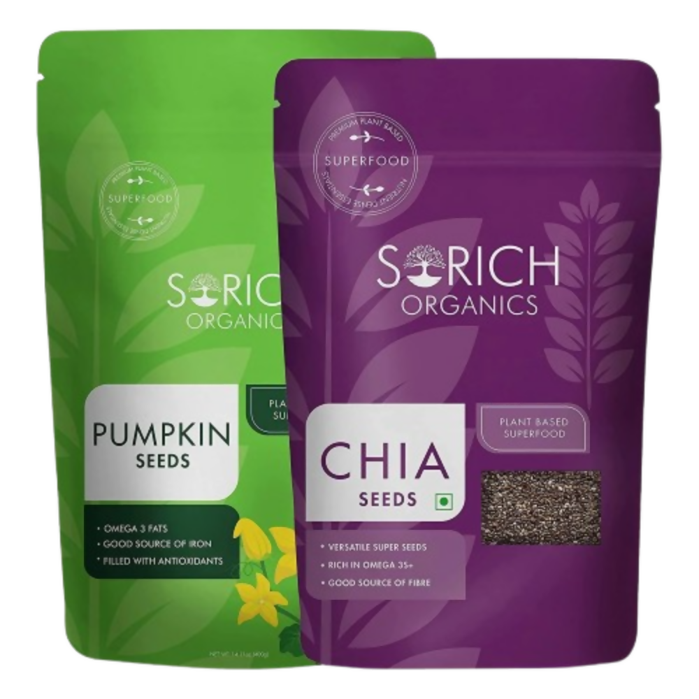 Sorich Organics Combo Pack of Chia and Pumpkin Seeds - Safuron