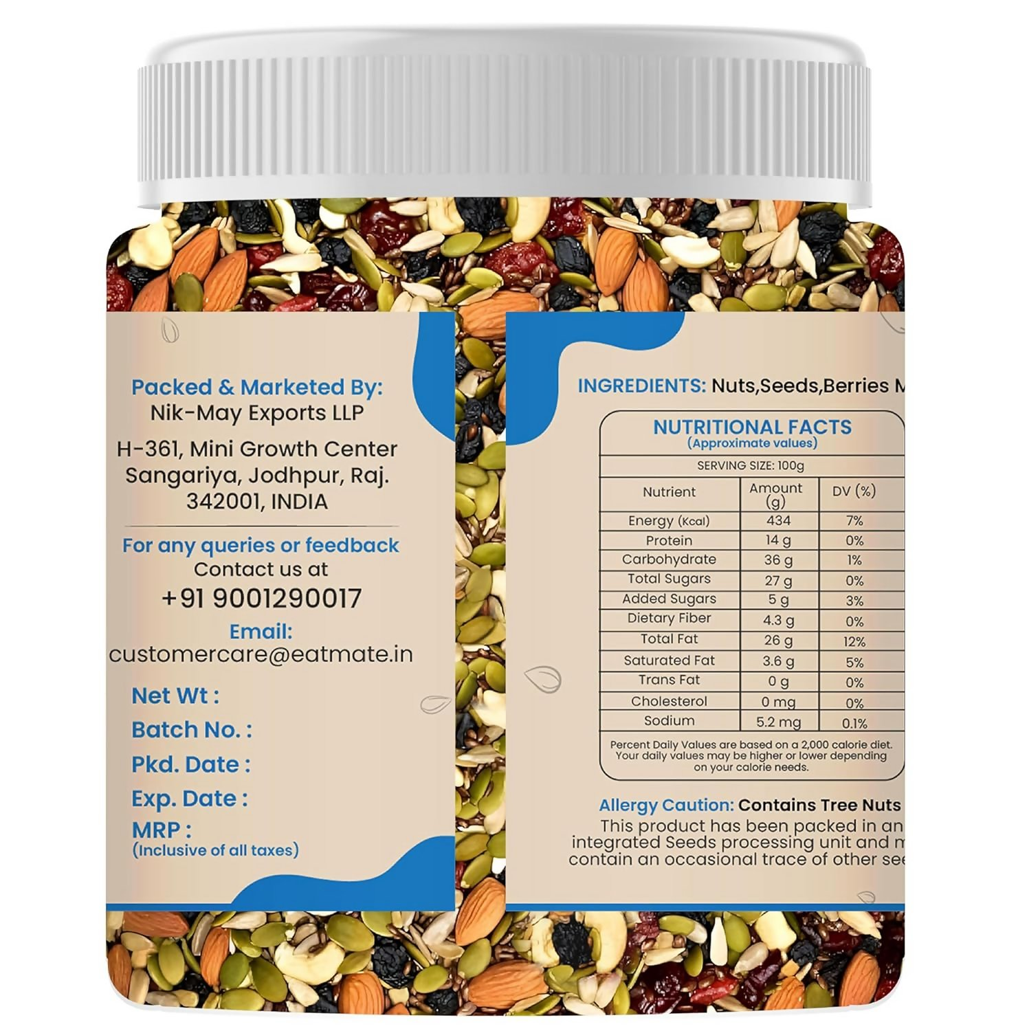 Eatmate Absolute Healthy Dry Fruits and seedMix Premium Trail Mix Eatmate