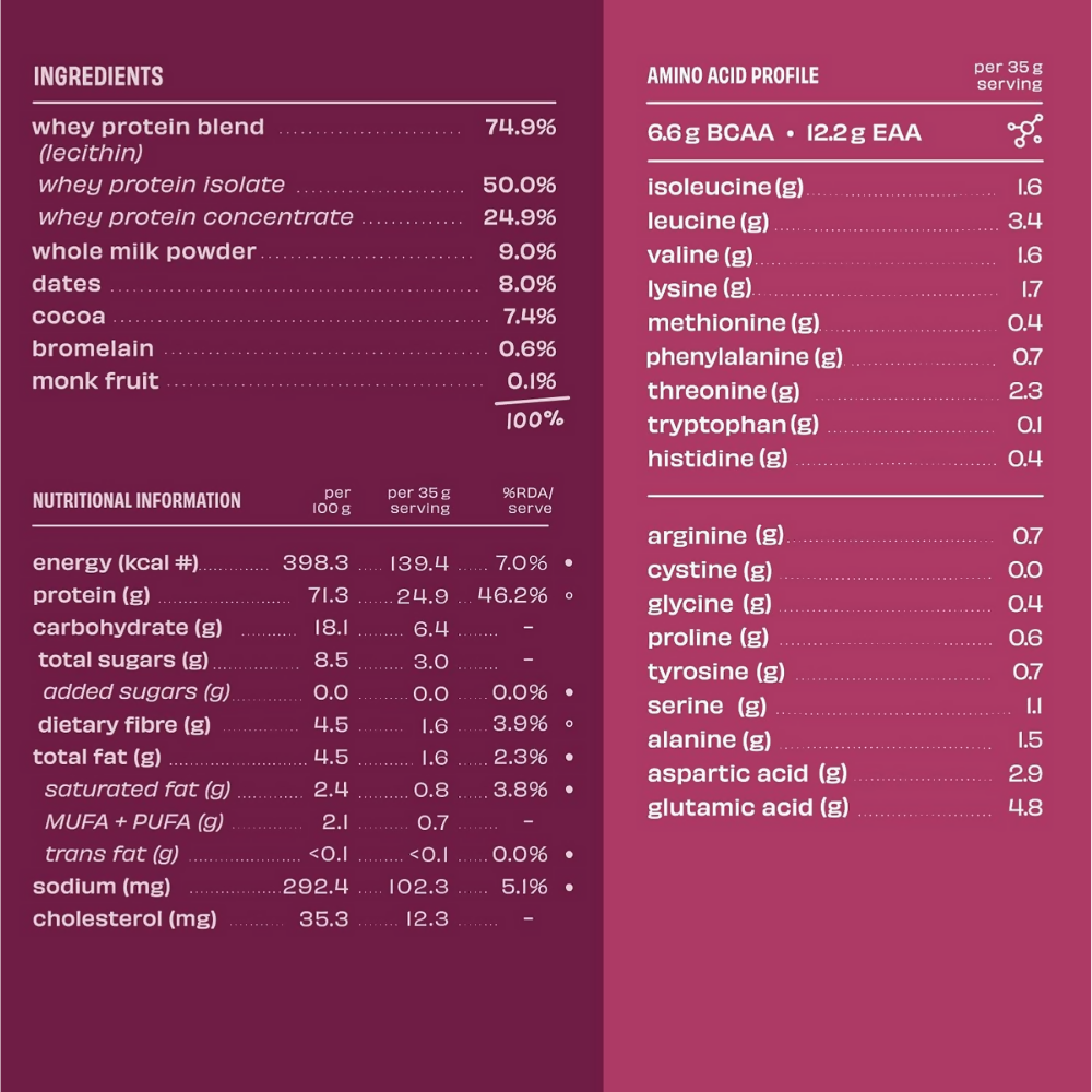 The Whole Truth Whey Protein Isolate+Concentrate - Light Cocoa The Whole Truth