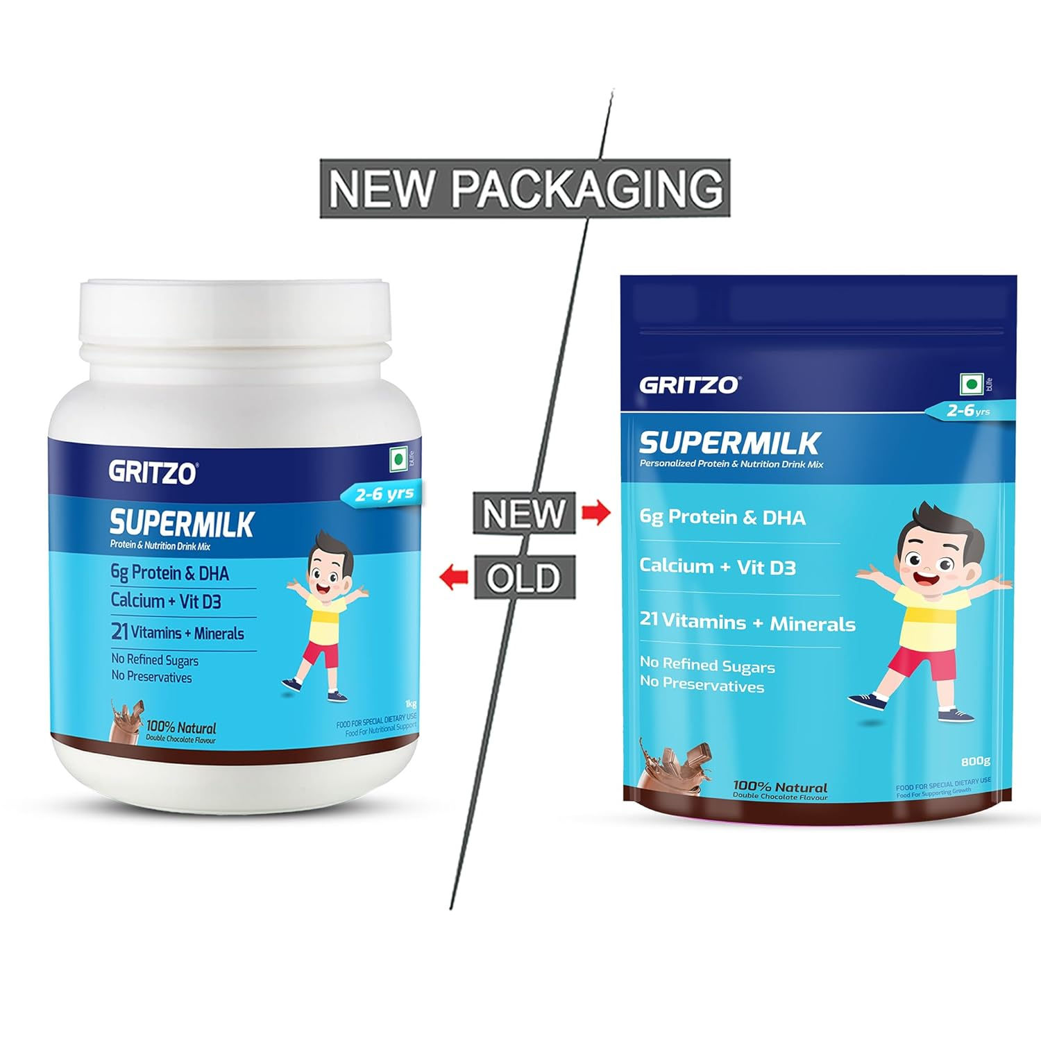 Gritzo SuperMilk Overall Growth (2-6y) for Boy/Girl Gritzo