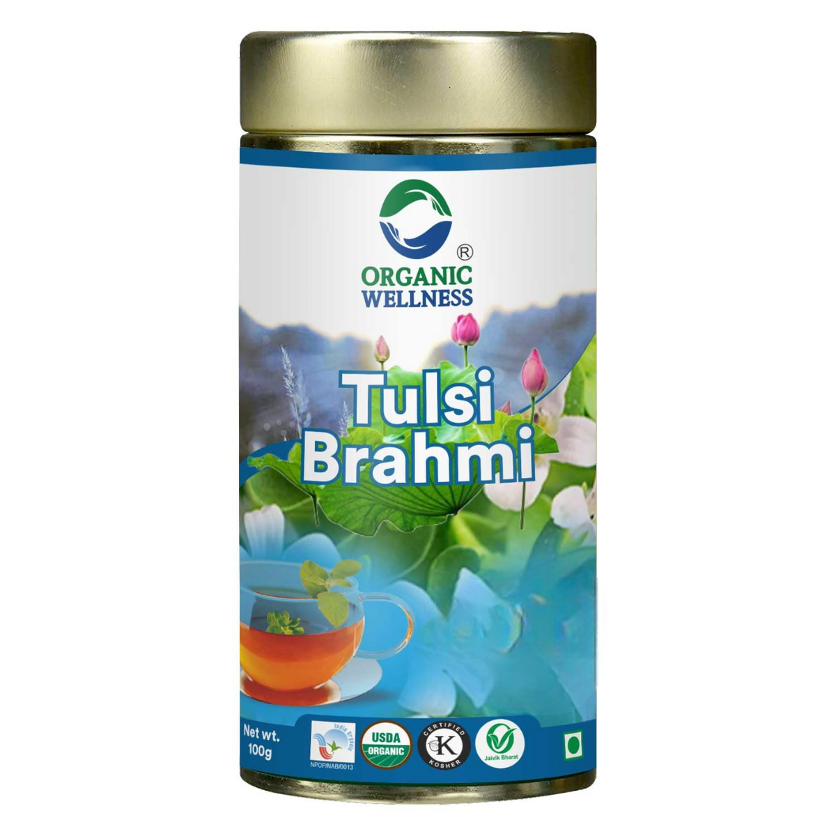 Organic Wellness Tulsi Brahmi Tin Pack Organic Wellness