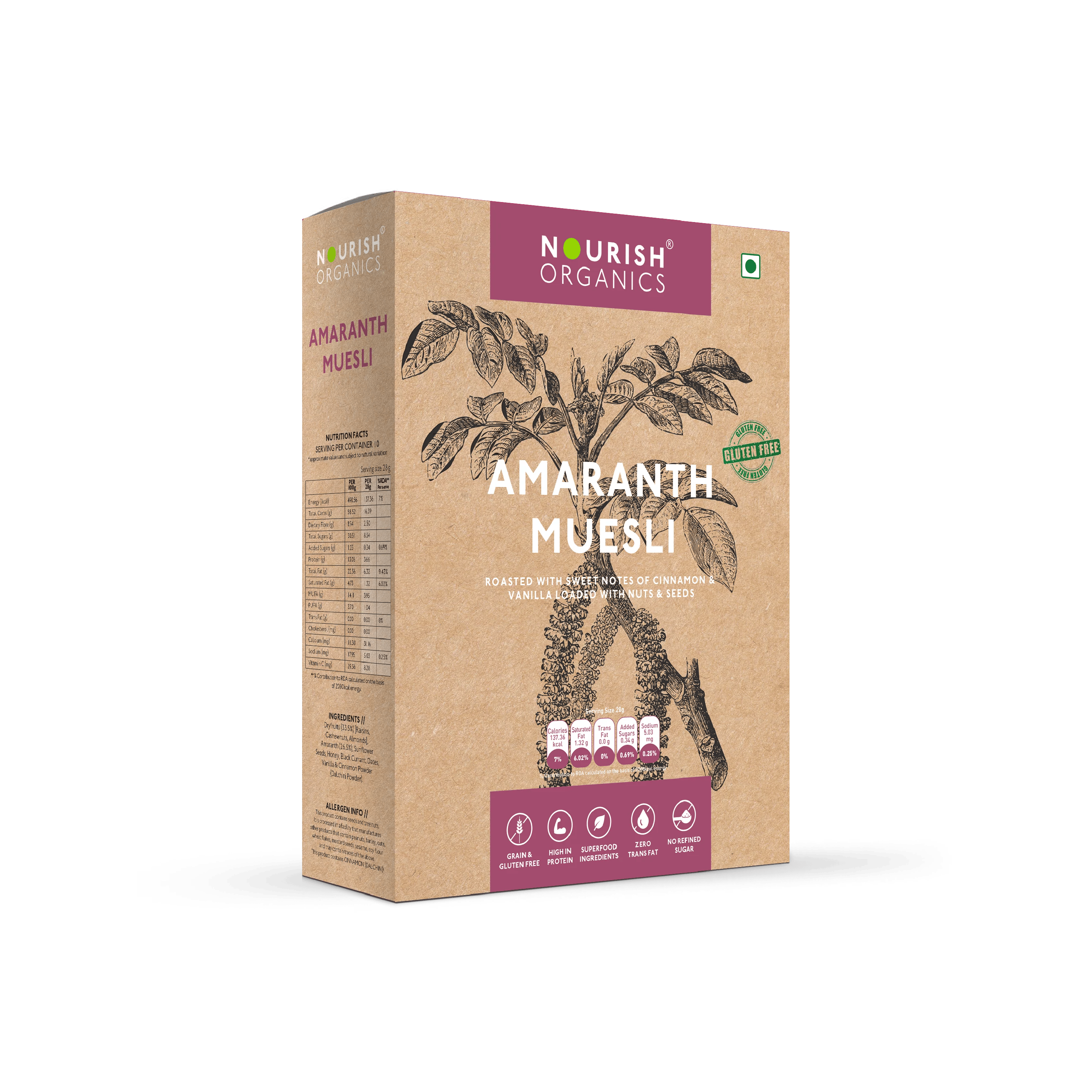 Nourish Organics Amaranth Muesli - Dista