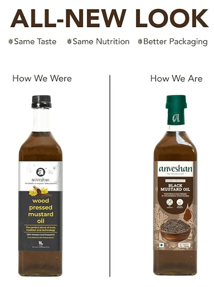 Anveshan Wood Pressed Black Mustard Oil Anveshan