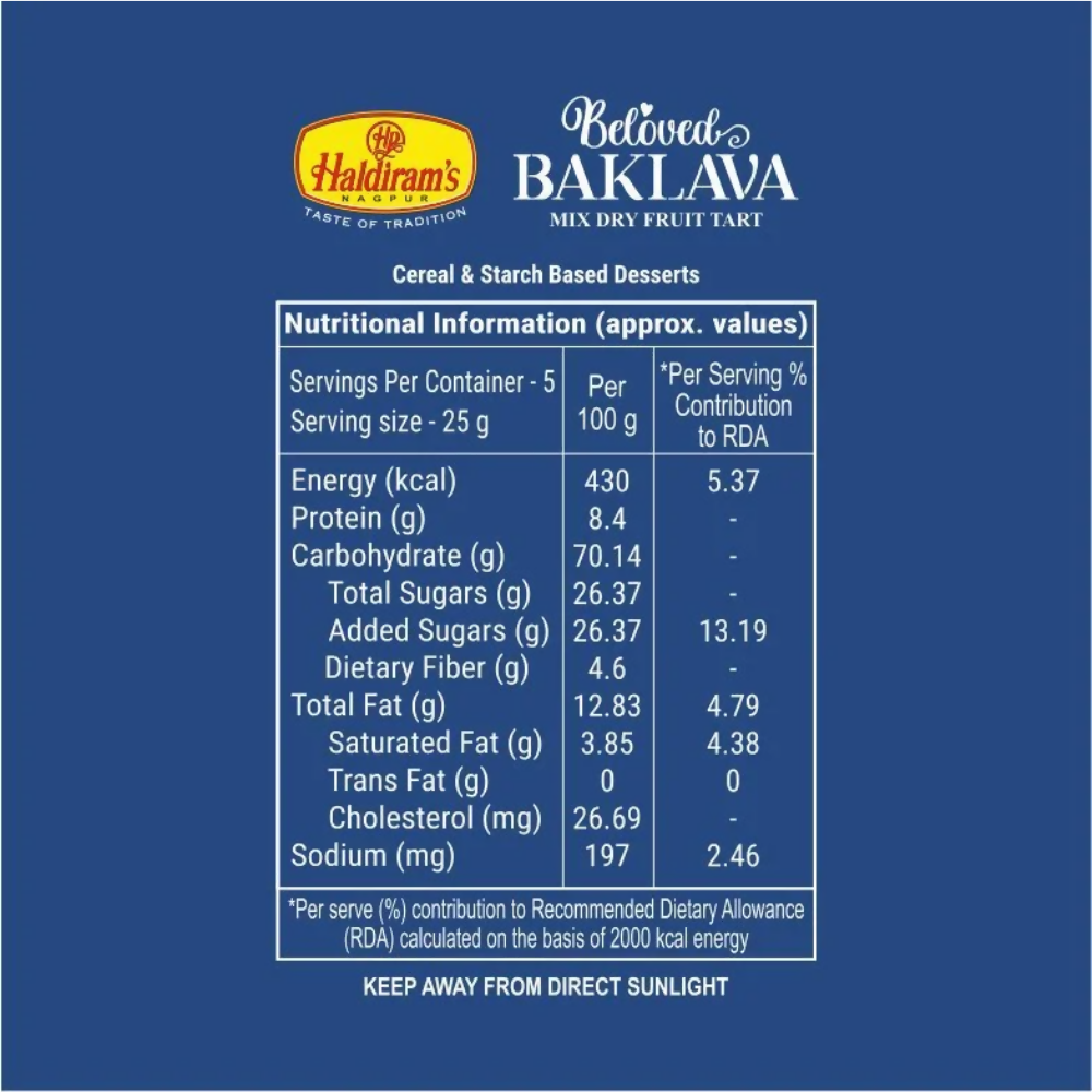 Haldiram's Baklava - Mix Dry Fruit Tart Haldiram's