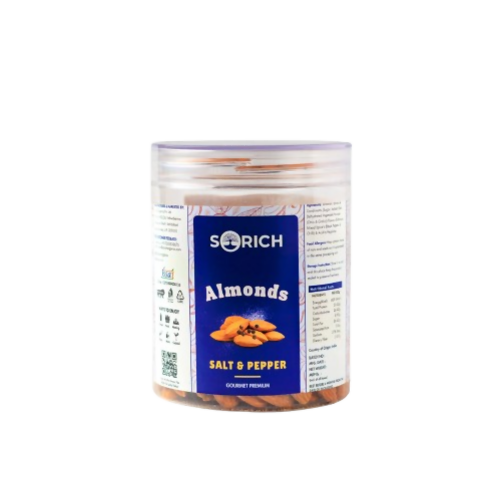 Sorich Organics Salted & Black pepper Almonds - Safuron