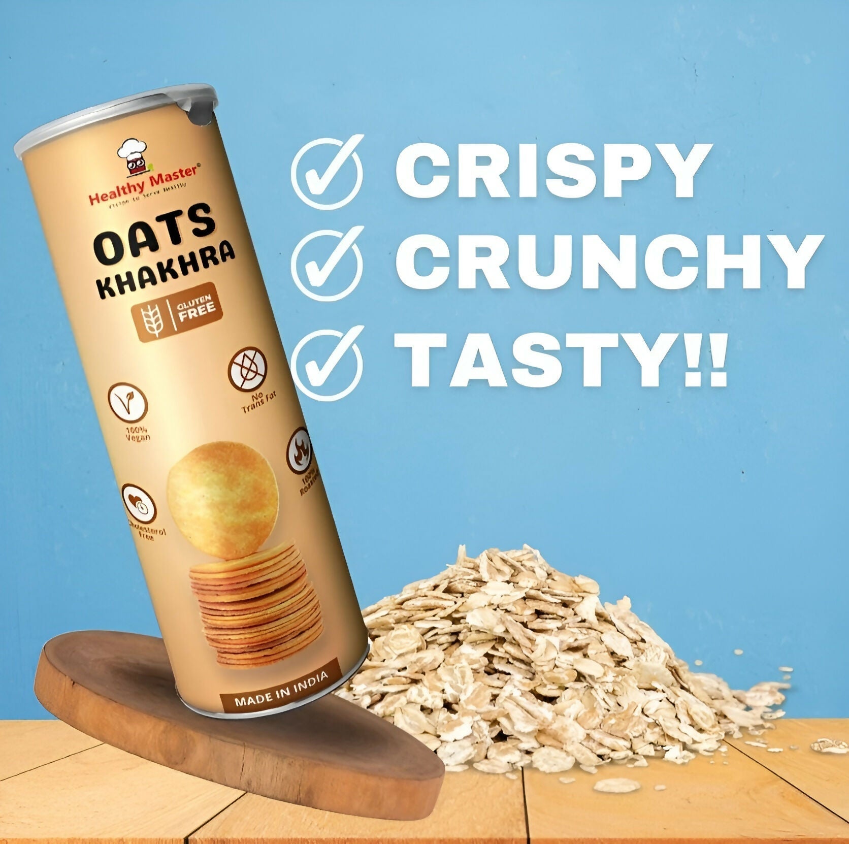 Healthy Master Roasted Oats Khakhra – Coin-Sized Crackers Healthy Master