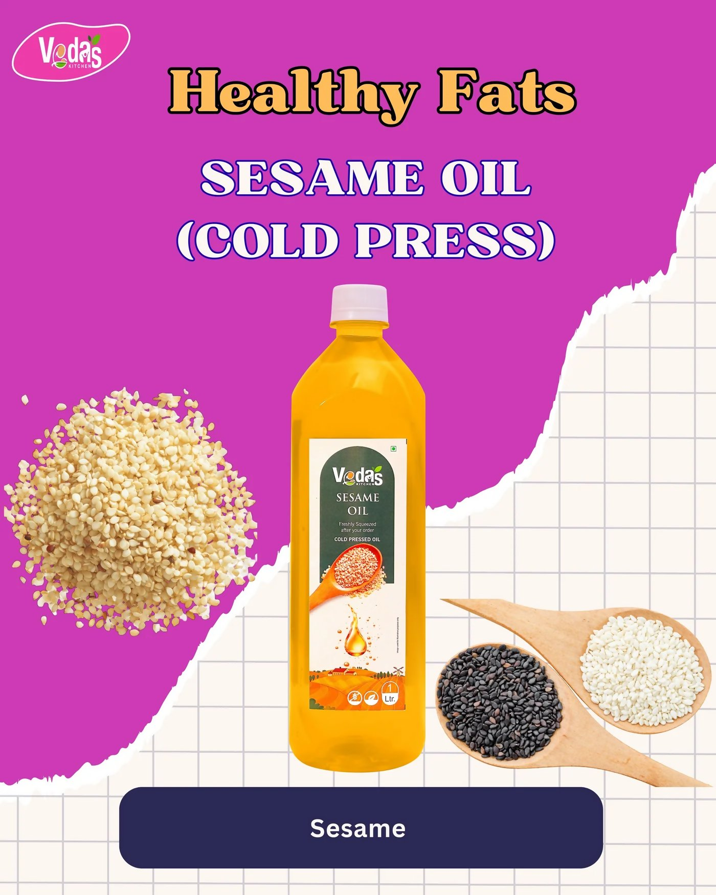 Vedas Kitchen Sesame Oil Vedas Kitchen