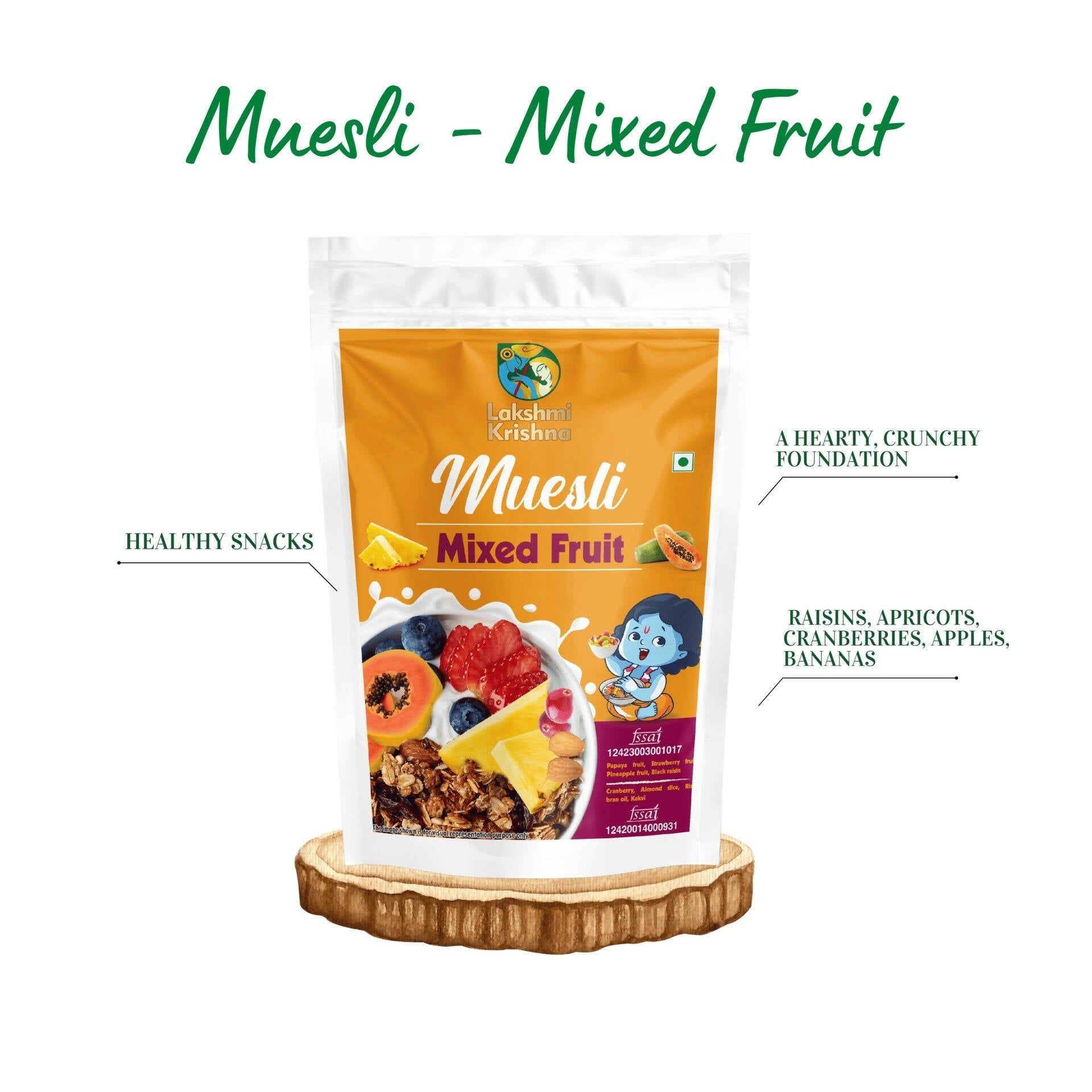 Lakshmi Krishna Muesli - Mixed Fruit Lakshmi Krishna Naturals