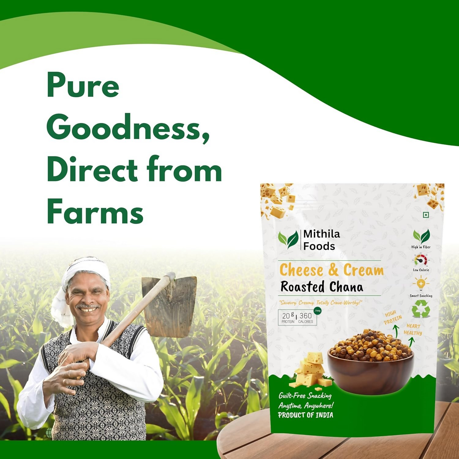 Mithila Foods Cheese & Cream Roasted Chana Mithila Foods