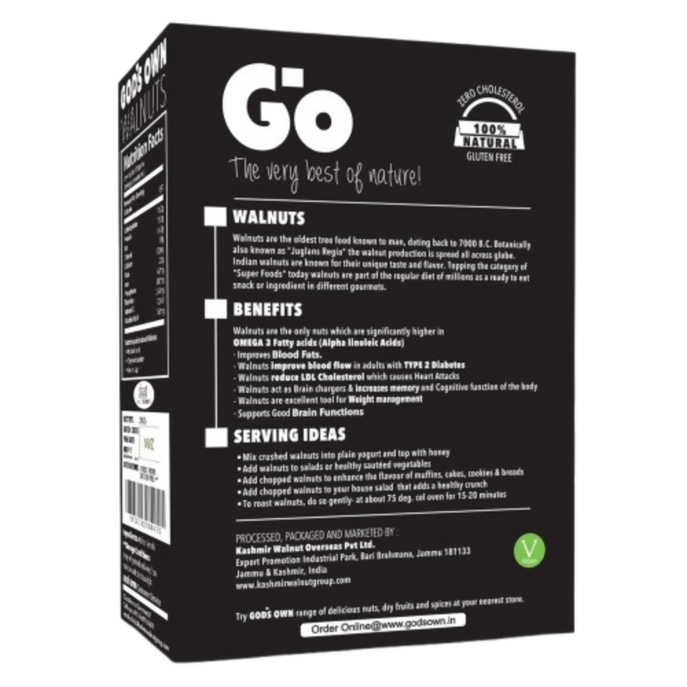 Go Organic Kashmiri Extra Light Halves Walnuts Kernels Go