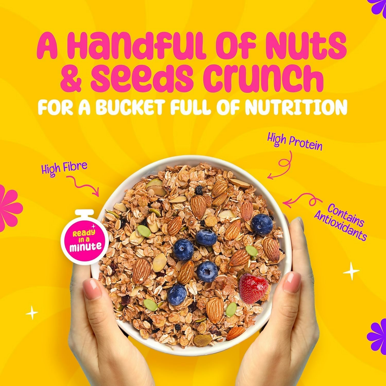 Yoga Bar Wholegrain Breakfast Muesli - Fruits, Nuts + Seeds + Dark Chocolate Yoga Bar