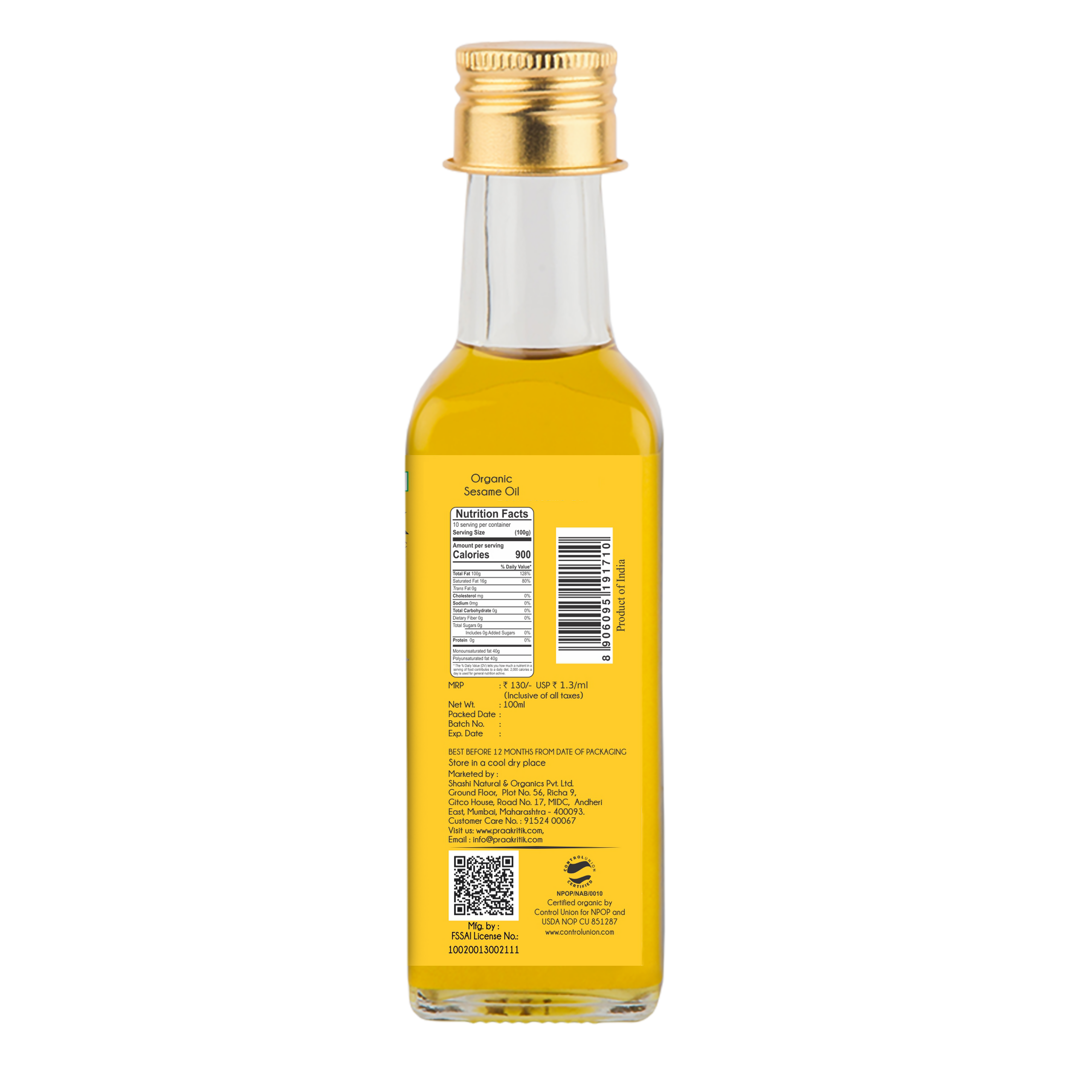 Praakritik Organic Sesame Oil Praakritik